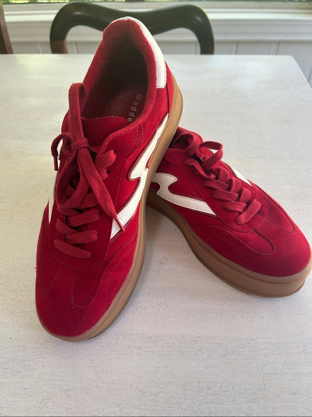 Madden Girl Red Suede Athletic Sneakers, 11M